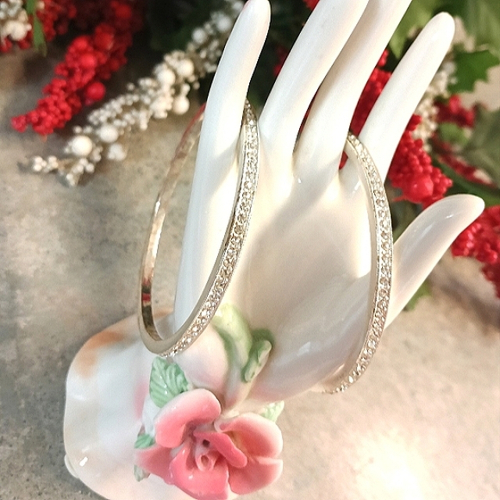 🌹Express Silver Rhinestone Bangel Bracelet Set🌹 - Picture 3 of 8